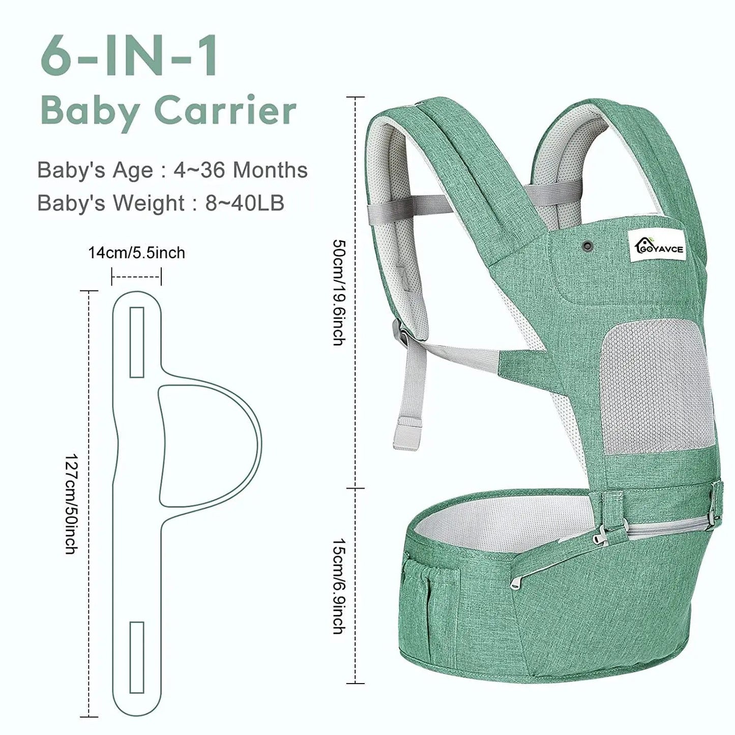Baby Carrier with Hip Seat - Go2Kids