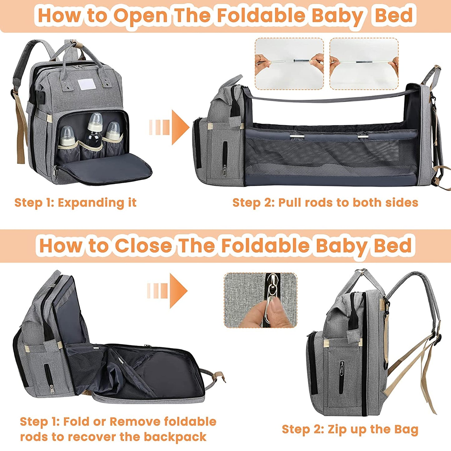 Portable Bed & Changing Bag - Go2Kids